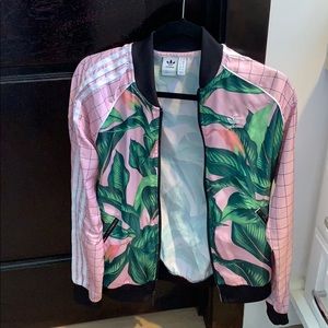 Adidas Pink Palm Leaf Jacket